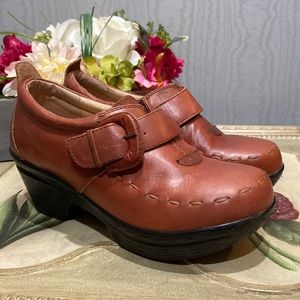 Sanita Nicky Leather Buckle Clogs EU Sz 36
